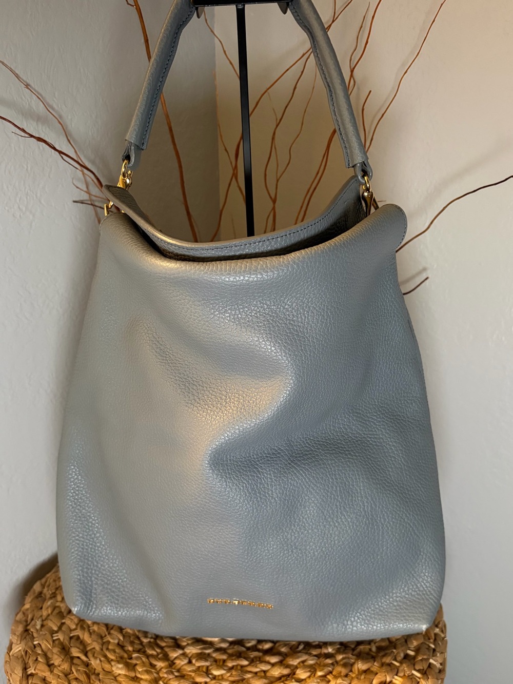 BURBERRY PEDDLED LEATHER SHOULDER & CLUTCH HANDBAG w/ DUST BAG